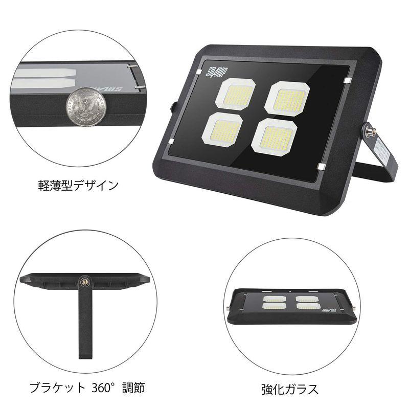 SMARUP200W　LED投光器　2000W相当　室内　屋外照明　IP66防水防塵　超薄型LEDライト　広角広範囲昼光色