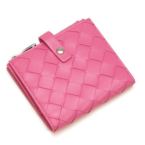 BOTTEGA VENETA ピンク 二つ折り財布 エナメル レア BOTTEGA VENETA（ボッテガ・ヴェネタ） 並行輸入 2つ折り財布 イントレ