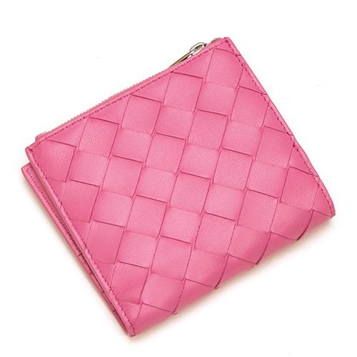 BOTTEGA VENETA ピンク 二つ折り財布 エナメル レア Bottega Veneta | Medium Intrecciato Bi-Fold Zip Wallet – Kirna Zabête