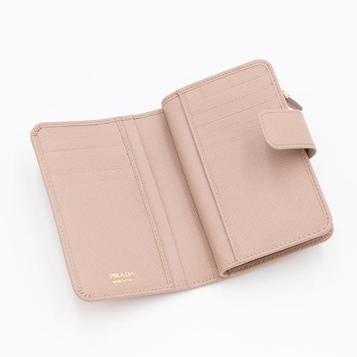 2023年春夏新作】プラダ PRADA 2つ折り財布(小銭入れ付き) ピンク