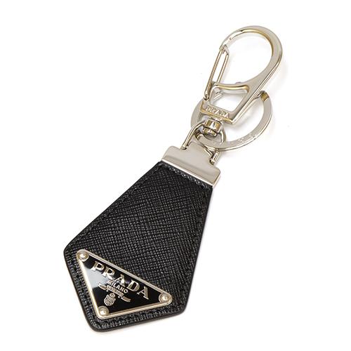 季節のおすすめ商品 ブラック キーホルダー キーリング Prada プラダ 21年秋冬新作 ギフト キーホルダー メンズ プラダ 2pp041 Nero Saffiano F0002 053 財布 帽子 ファッション小物