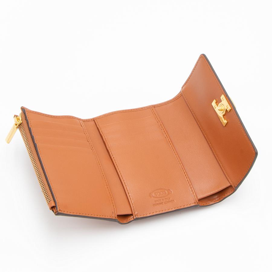 TOD'S トッズ 2つ折り財布(小銭入れ付き) ブラウン T TIMELESS T TOD'S トッズ 2つ折り財布(小銭入れ付き) ブラウン T TIMELESS T