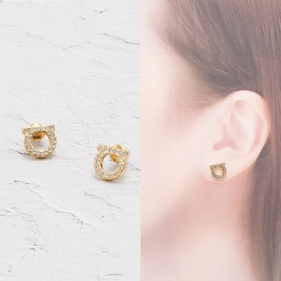 FERRAGAMO（フェラガモ） ピアス ガンチーニ スモール クリスタル