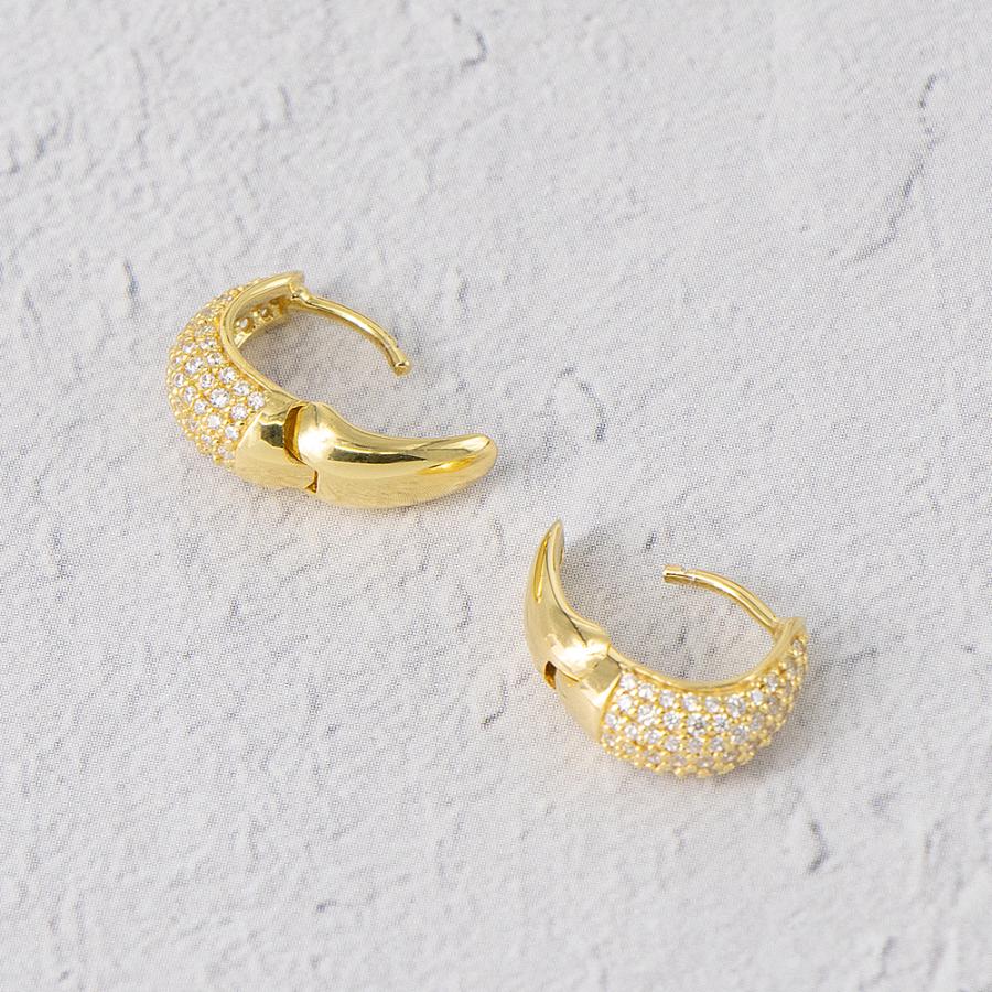 TOM WOOD（トムウッド） ピアス ゴールド アイスハギーズパヴェ Ice