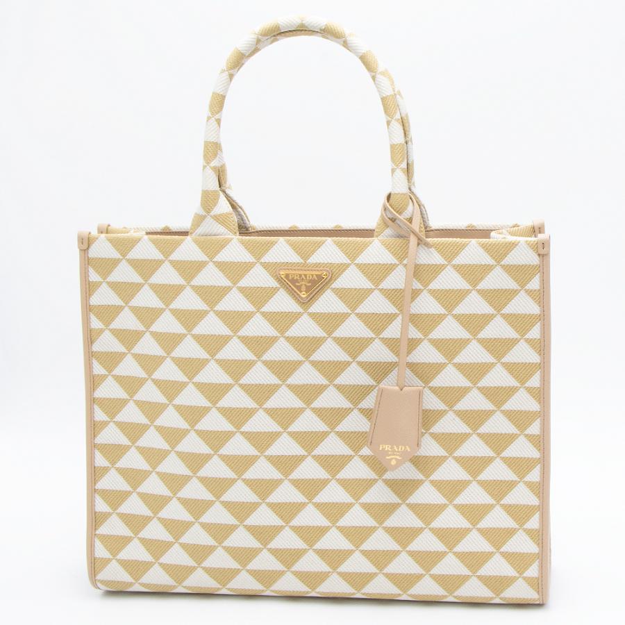 PRADA ベージュホワイトトートバッグ