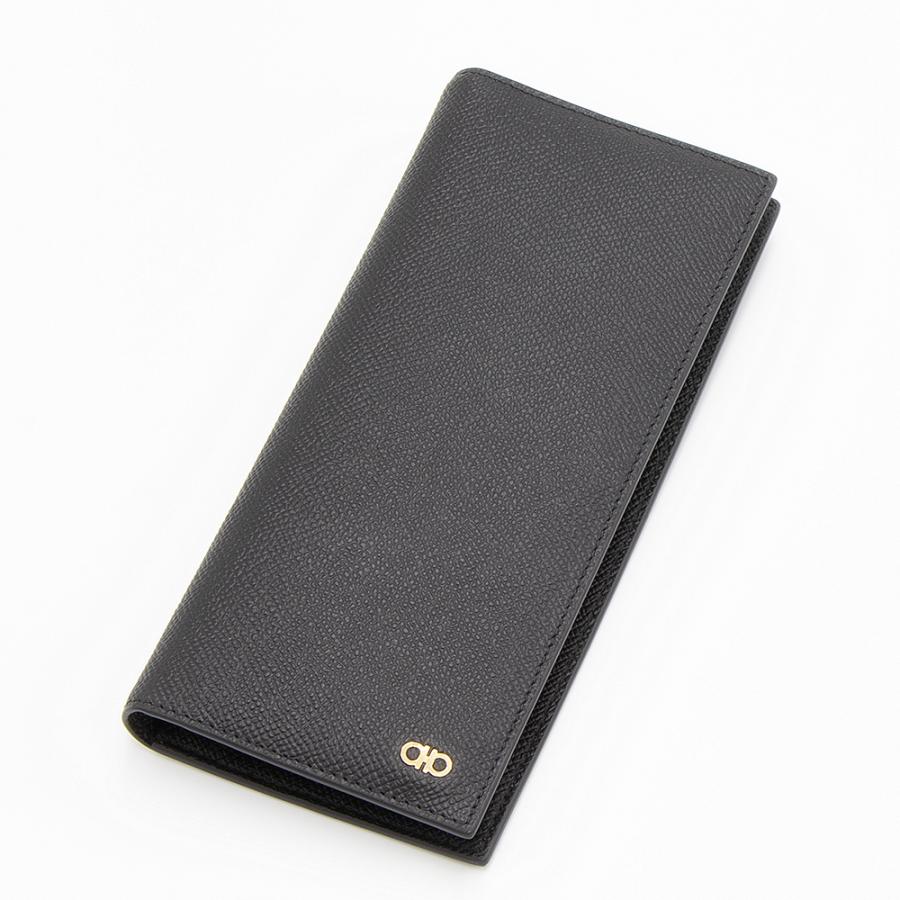 FERRAGAMO フェラガモ 2つ折り長財布(小銭入れ付き) ブラック MICRO 