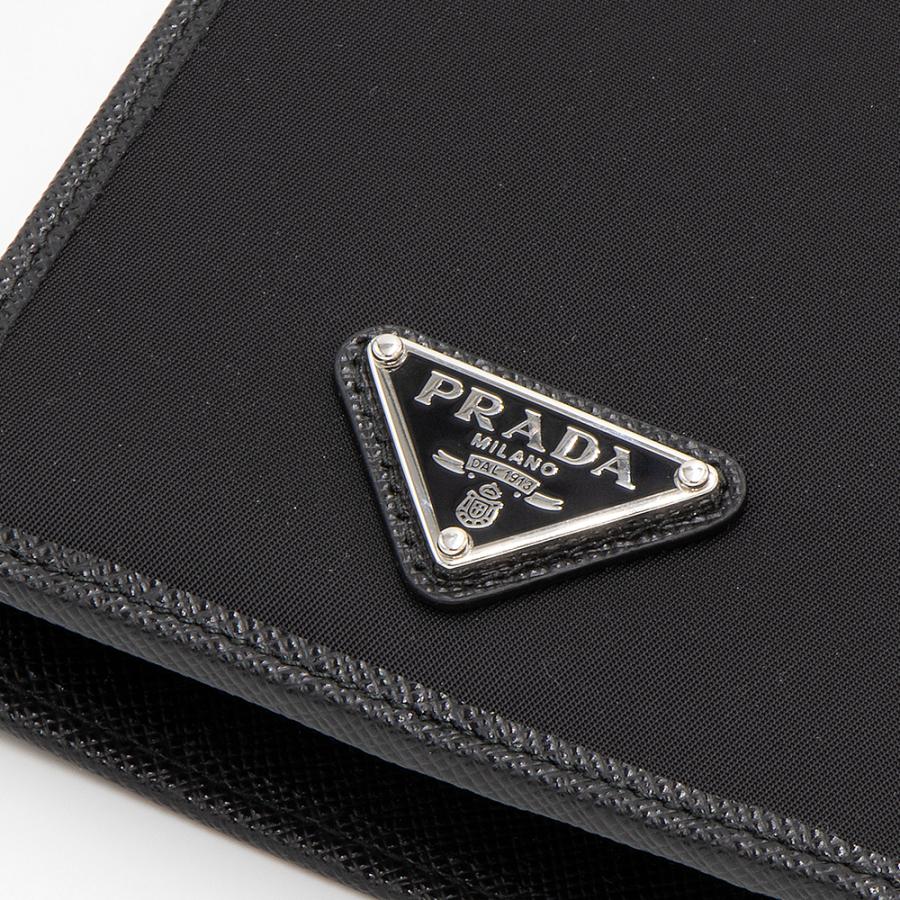 大人気✨ PRADA プラダ 2つ折り財布 2M0738 ブラック 黒 Amazon | PRADA（プラダ）アウトレット 二つ折り メンズ財布