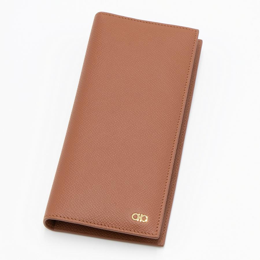 FERRAGAMO フェラガモ 2つ折り長財布(小銭入れ付き) コニャック MICRO 