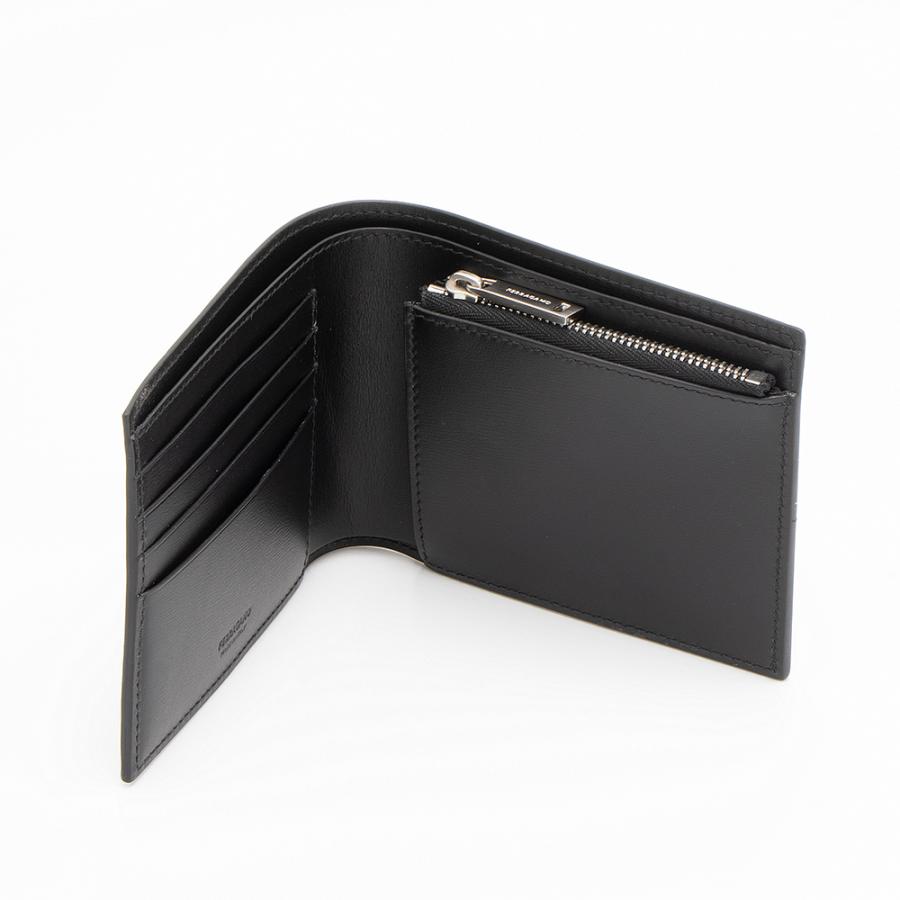 Salvatore Ferragamo ブラック 二つ折り財布　新品 FERRAGAMO（フェラガモ） 【10%OFFクーポン有り】フェラガモ FERRAGAMO