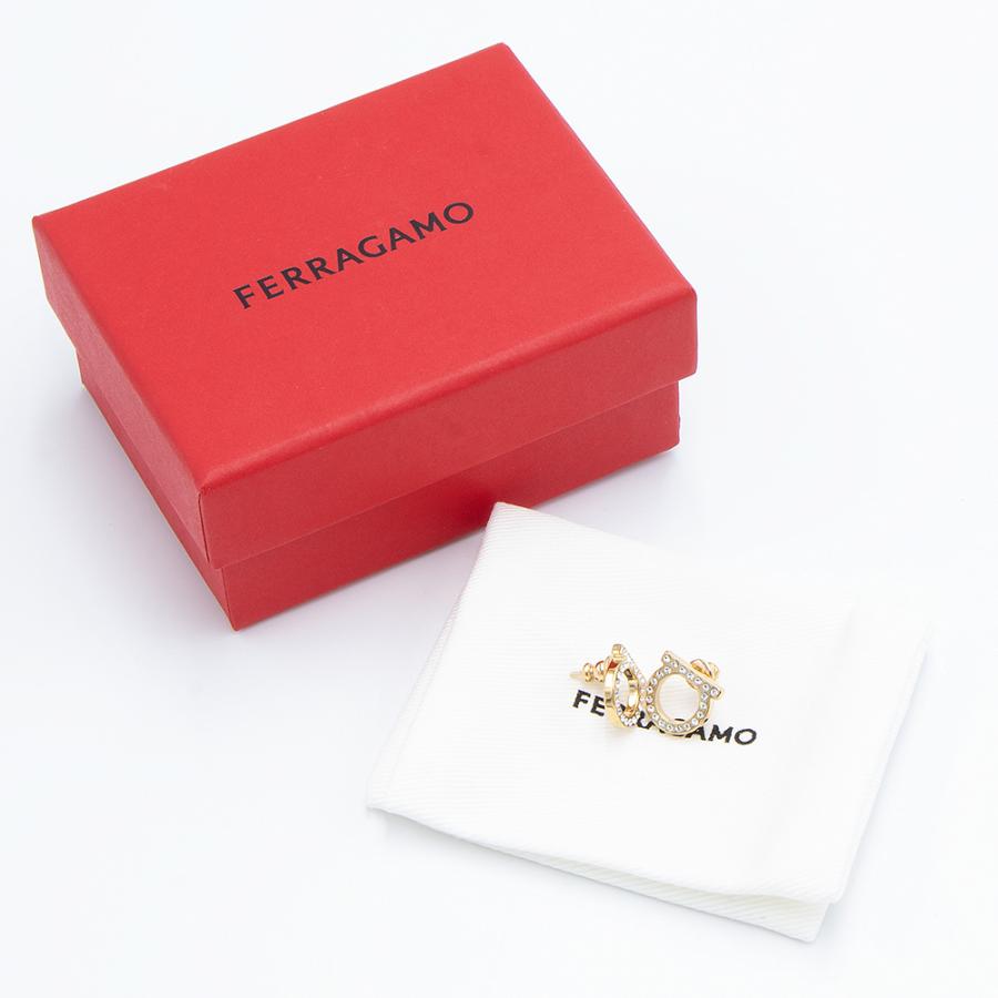 FERRAGAMO（フェラガモ） ピアス ガンチーニ ラージ クリスタルパール