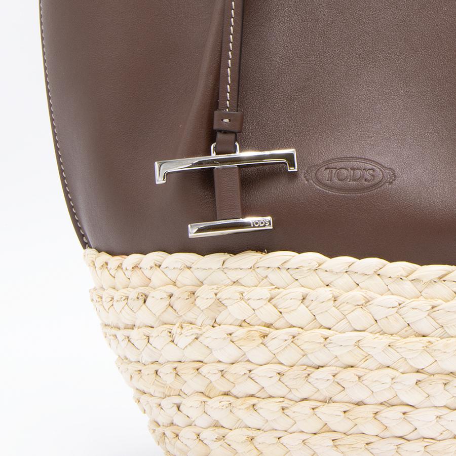 TOD'S（トッズ） ストロー＆レザー ショッピング バッグ スモール