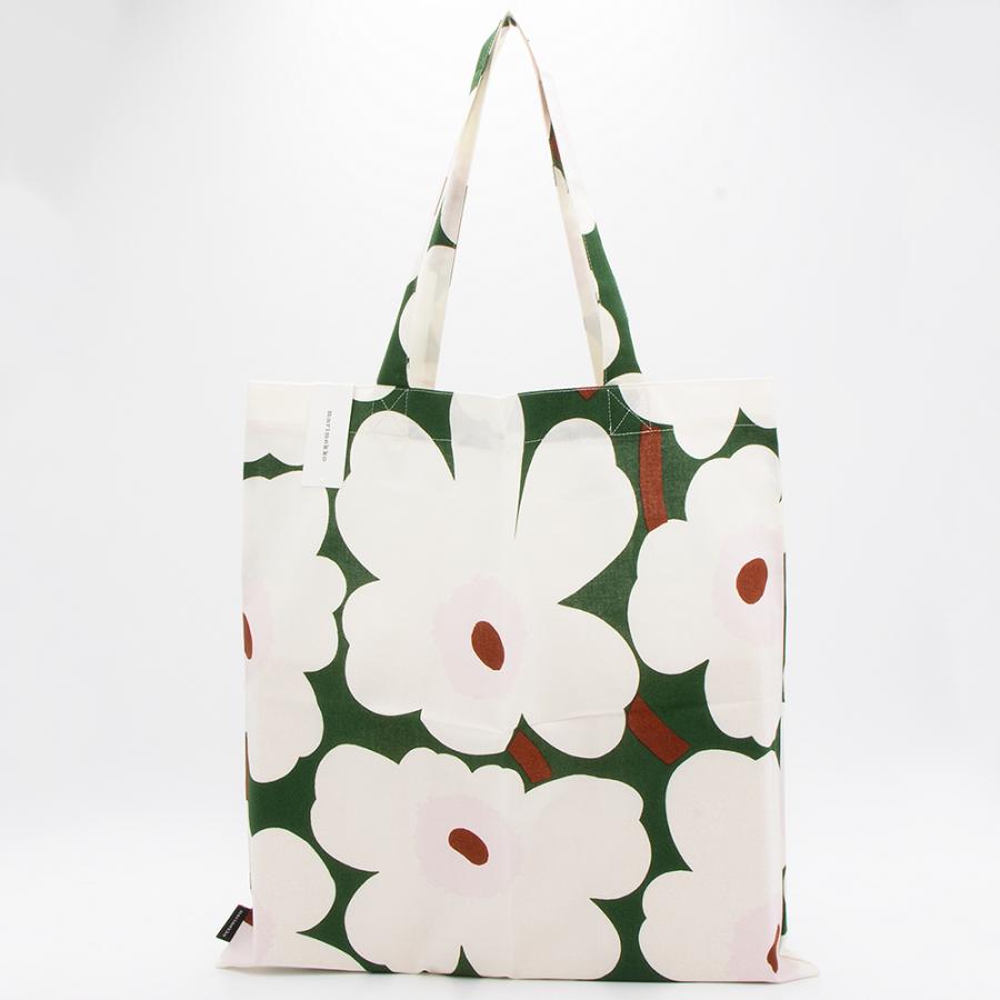 marimekko（マリメッコ） トートバッグ ダークグリーン×オフホワイト