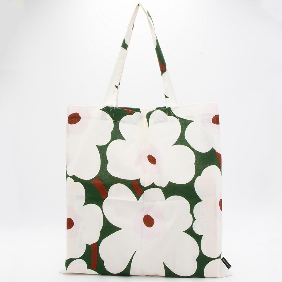 marimekko（マリメッコ） トートバッグ ダークグリーン×オフホワイト