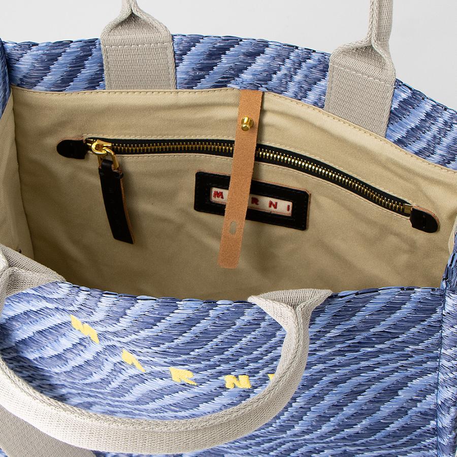 マルニ MARNI トートバッグ(2WAY仕様) ラフィアエフェクト SHMP0077U7 P9841 00B48 VIVID BLUの画像
