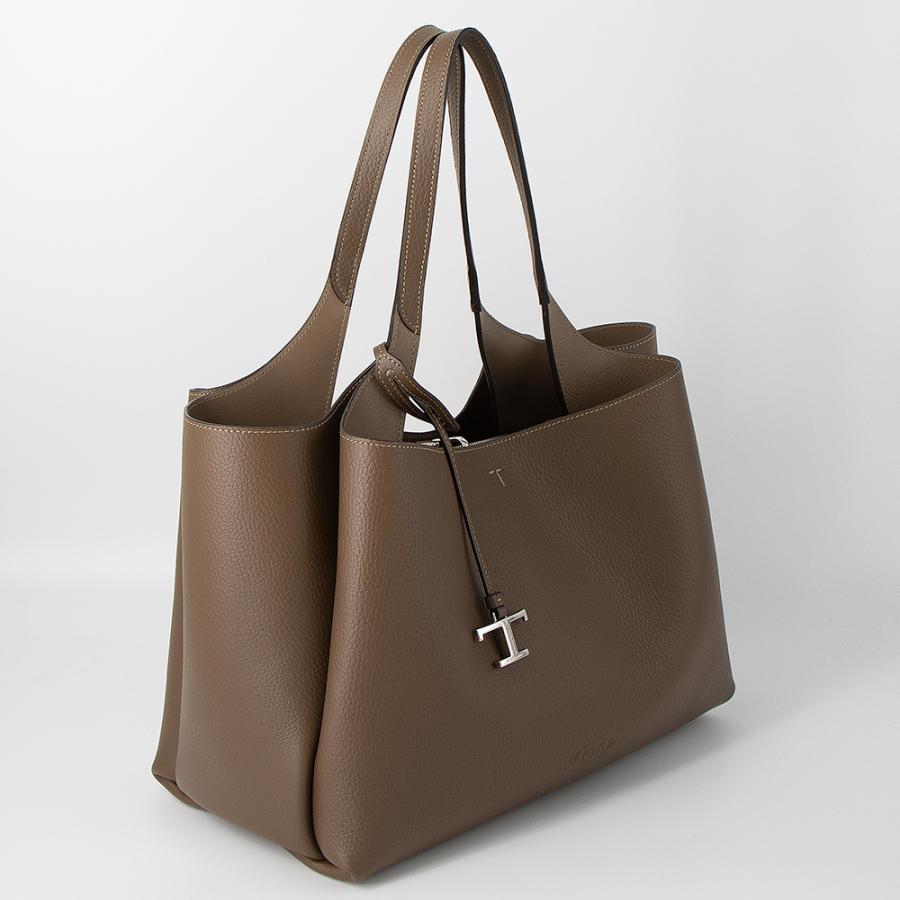 TOD'S（トッズ） トートバッグ ミディアム Tタイムレス ブラウン T