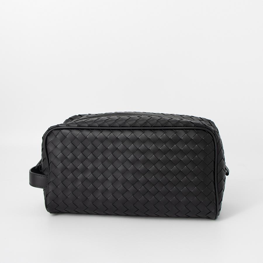 ボッテガヴェネタ BOTTEGA VENETA イントレチャート トラベルポーチ セカンドバッグ 244706 V47W1 1275 BLACKの画像