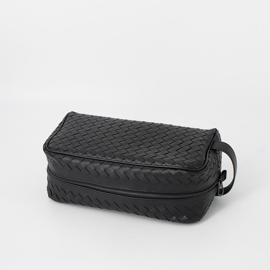ボッテガヴェネタ BOTTEGA VENETA イントレチャート トラベルポーチ セカンドバッグ 244706 V47W1 1275 BLACKの画像