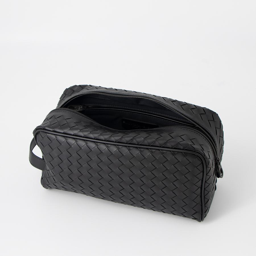 ボッテガヴェネタ BOTTEGA VENETA イントレチャート トラベルポーチ セカンドバッグ 244706 V47W1 1275 BLACKの画像