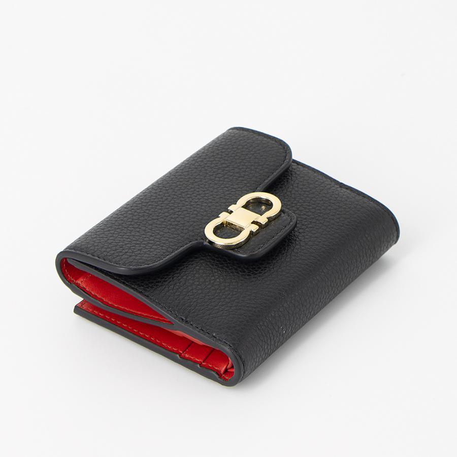 フェラガモ 二つ折り財布ブラック フェラガモ 二つ折り財布 メンズ ダブルガンチーニ ブラック FERRAGAMO