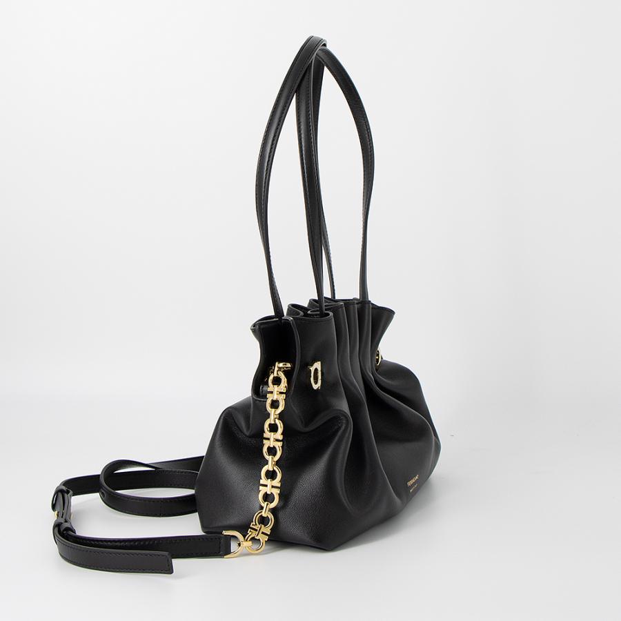 フェラガモバッグ FERRAGAMO（フェラガモ） トートバッグ(2WAY仕様) ブラック SOFT BAG