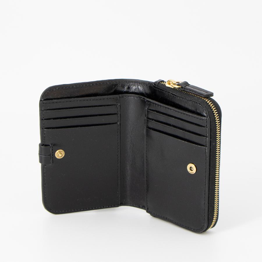 クロエ CHLOE 2つ折り財布 シャイニーレザー ALPHABET CHC25SP534O16 001 BLACKの画像