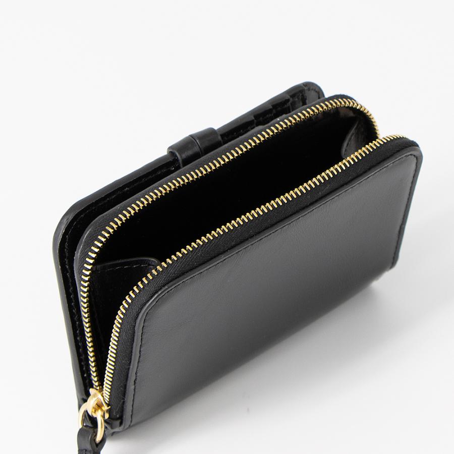 クロエ CHLOE 2つ折り財布 シャイニーレザー ALPHABET CHC25SP534O16 001 BLACKの画像
