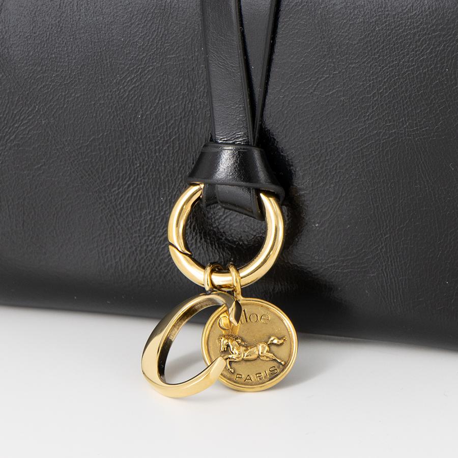 クロエ CHLOE 2つ折り財布 シャイニーレザー ALPHABET CHC25SP534O16 001 BLACKの画像