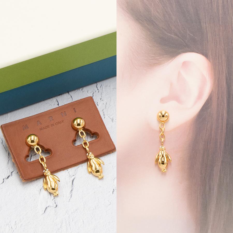 MARNI ゴールド ロゴピアス MARNI（マルニ） ピアス ゴールド ORMV0477A0 M2000 00Y65 GOLD