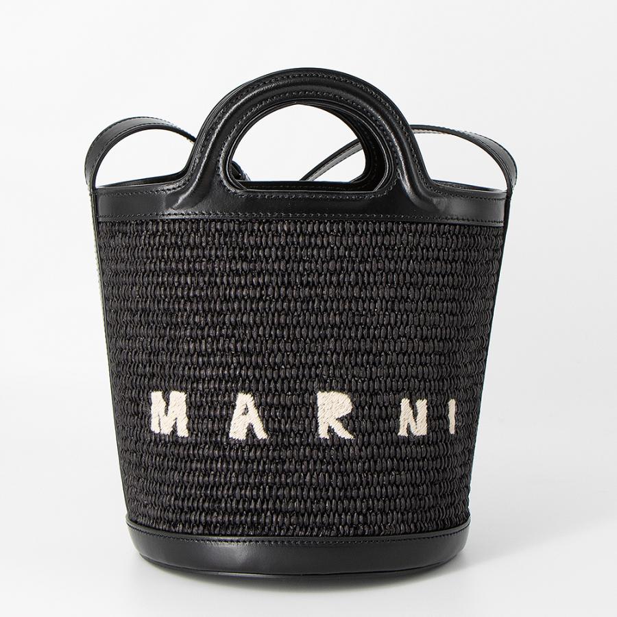 【美品】マルニ スモール バケットバッグ 2wayトートバッグ トロピカリア 黒 MARNI（マルニ） トートバッグ(2WAY仕様) トロピカリア TROPICALIA