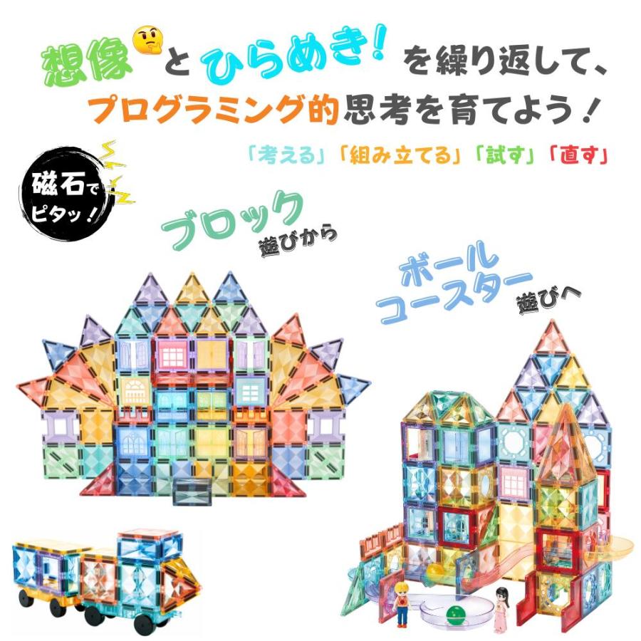 kebo おもちゃ 磁石ブロック ビー玉転がし スロープトイ 積み木 立体
