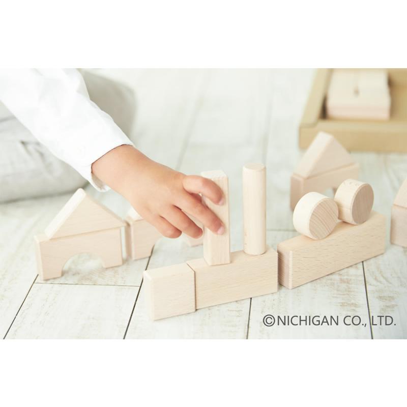 NICHIGAN（ニチガン） 知育玩具 木のおもちゃ ブナのぬくもりつみき