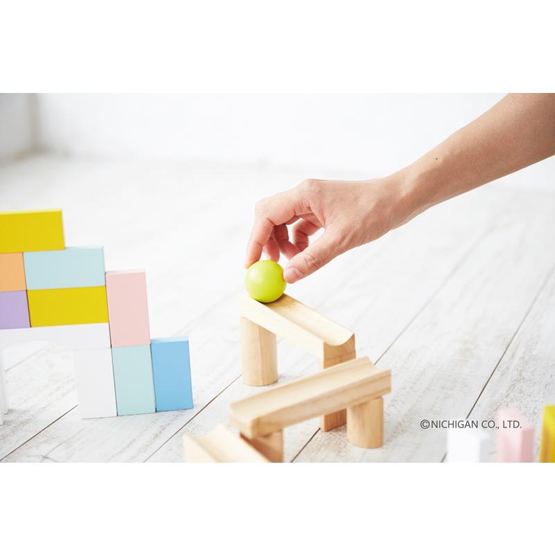 NICHIGAN（ニチガン） 知育玩具 木のおもちゃ ころんとスロープドミノ