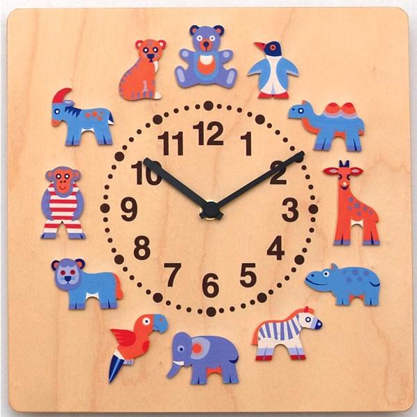 ヘラー社時計 動物たち 壁掛時計 木製 木の時計 HELLER ヘラー社 子供