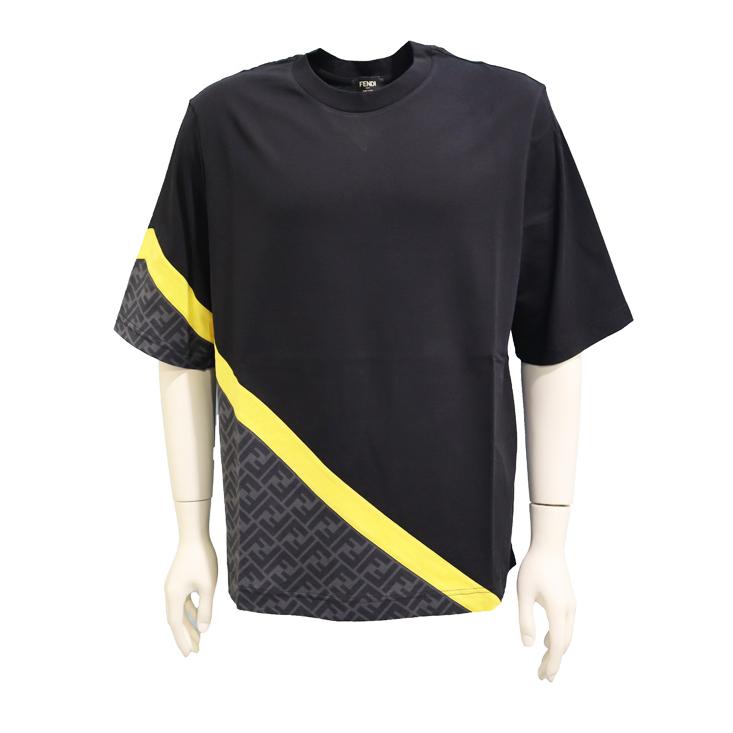FENDI フェンディ メンズ オーバーサイズ 半袖Tシャツ ブラック FENDI フェンディ メンズ オーバーサイズ 半袖Tシャツ ブラック