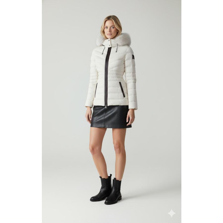 大人気 マッカージュ レディース ダウンジャケット PATSY-BX ダウンコート ショート ファーあり MACKAGE 最強ストレッチダウン クリームカラー | Mackage | 01