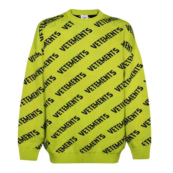 VETEMENTS ヴェトモン オーバーサイズ メリノウール 長袖ニット モノグラムニット 2021aw