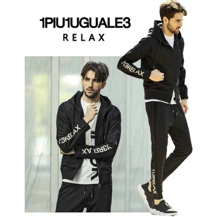 1PIU1UGUALE3 RELAX ウノピュウノウグァーレトレ メンズ ジップロゴ  