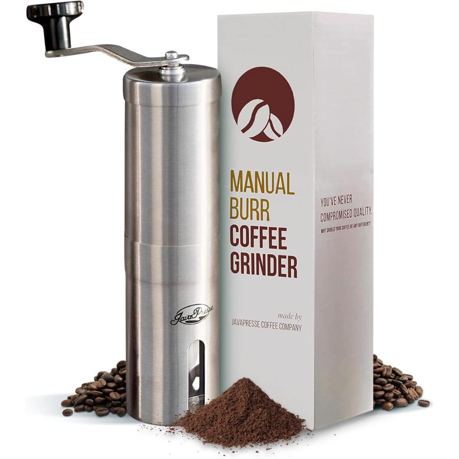 JavaPresse Manual Coffee Grinder Conical Burr Mill for Precision