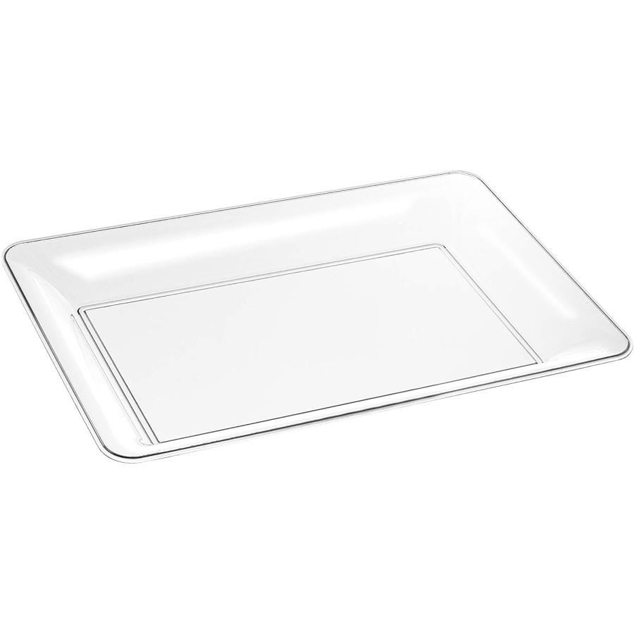 Exquisite　Pack　Crystal　Clear　Parties　inch.　Trays　Duty　Heavy　x　for　8.5　Rectangle　inch.　Premium　Quality　Serving　10.5　Disposable　Plastic　Serving