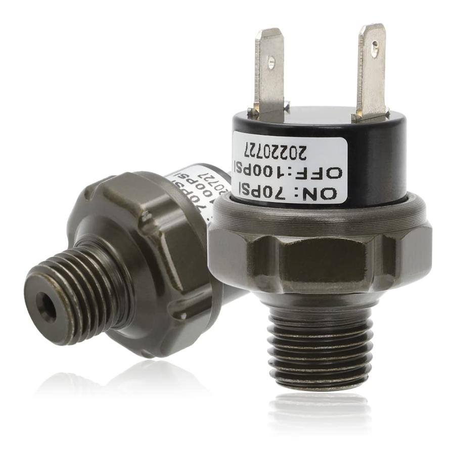 AUTOVIC 70100 PSI 空気圧スイッチスレッド 1/4インチ NPT 12V/24V エアコンプレッサー圧力スイッチ タンク