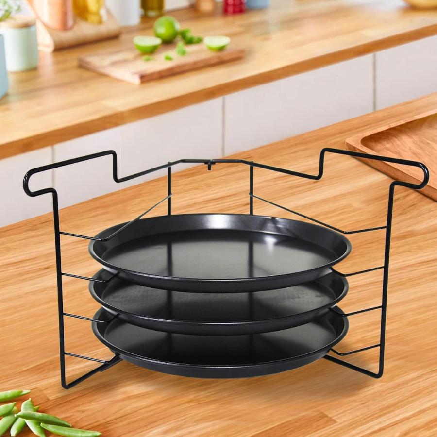 VANLAMNI Pizza Baking Set with Wire Metal Pizza Rack and Circular Pizza Pans 11 inch Non-stick Pizza Trays for Oven　並行輸入品 - 7