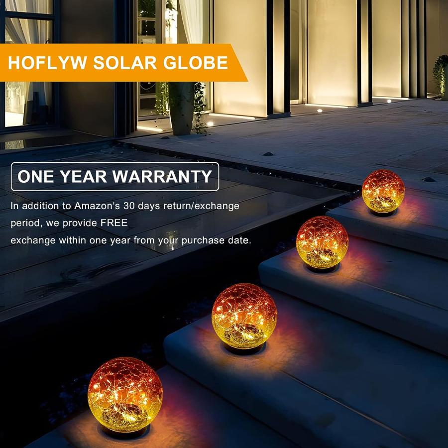 XKSINMY ソーラーグローブライト 屋外 庭の装飾用ソーラーボール 庭のひび割れたガラスソーラーライト 屋外装飾装飾 小道 パティオ 庭