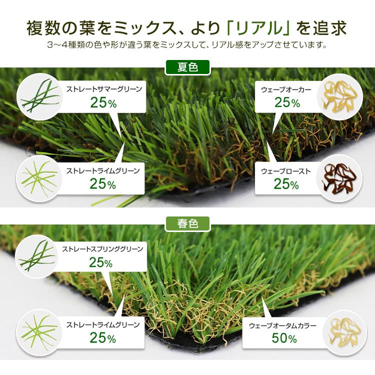 春色】リアル 人工芝 ロール タイプ 1m×10m 芝丈35mm 芝生マット 2層