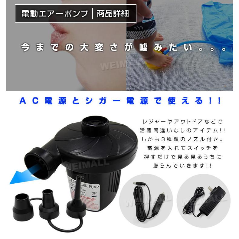 小型 電動エアーポンプ AC100V DC12V対応 空気入れ 空気抜き 兼用