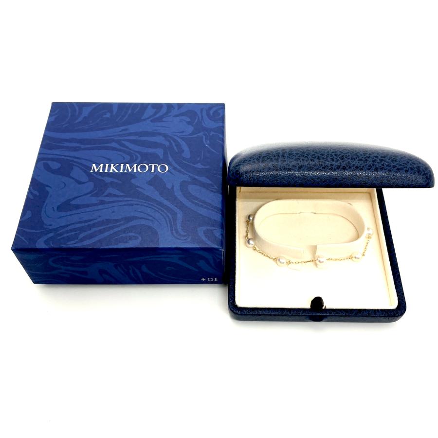 MIKIMOTO（ミキモト） パールブレスレット K18YG ステーション 5.2~5.4