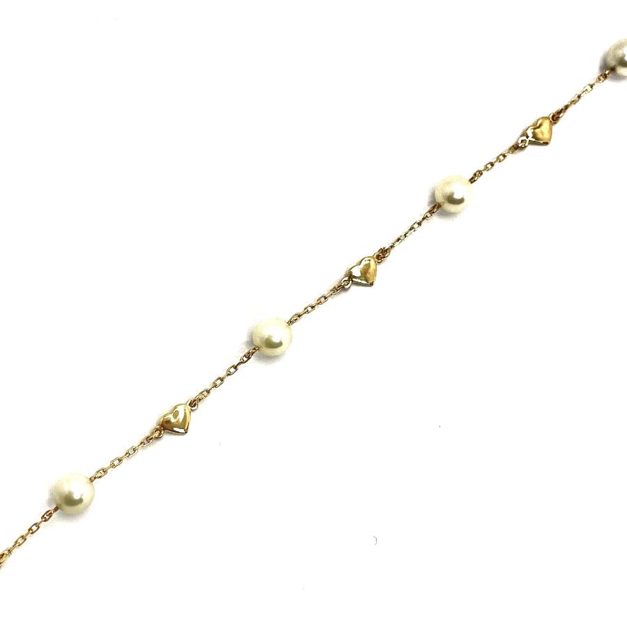 MIKIMOTO（ミキモト） パールブレスレット K18YG 5.4~5.5mm ハート 
