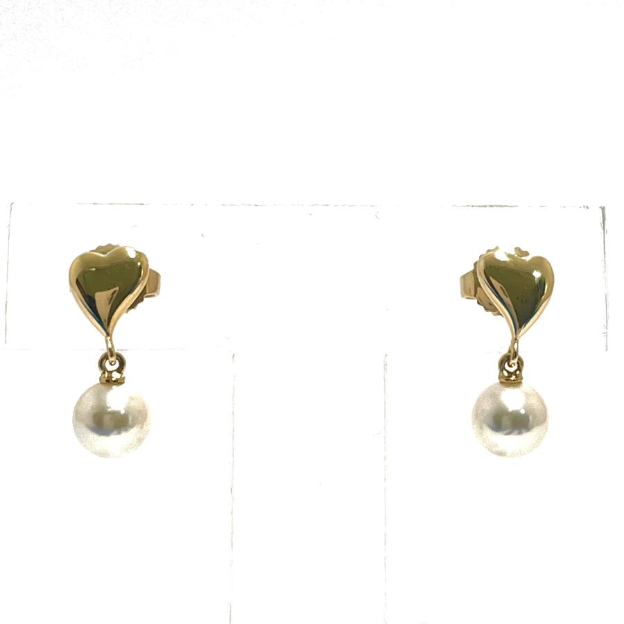 MIKIMOTO（ミキモト） パールピアス ハート K18YG 5.9mm アコヤ真珠