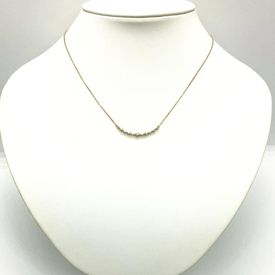 4℃ ヨンドシー K18PG ダイヤ ライン ネックレス