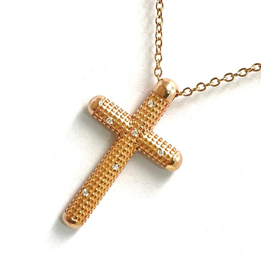 DAMIANI メトロポリタンドリーム クロス 6Pダイヤ ネックレスK18WG