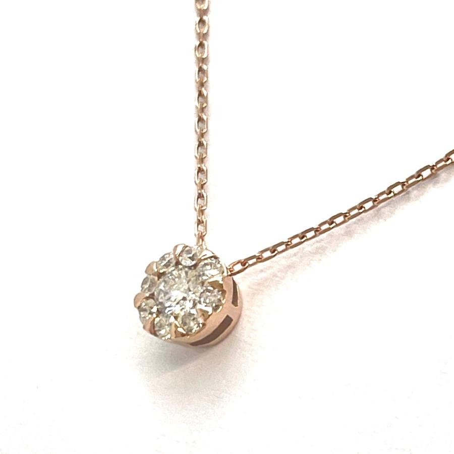 VENDOME AOYAMA / ヴァンドーム青山　ガーランド ダイヤネックレス　0.10ct　K18PG　ダイヤモンド　フラワー　ペンダント　プレゼント